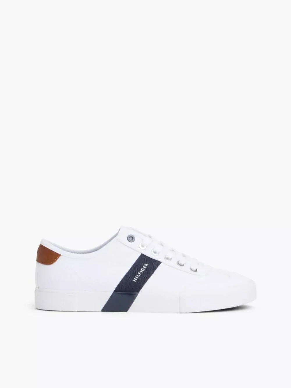 Tommy Hilfiger Men’s Canvas Low-Top Sneakers Shoes White, Size 12 (New)